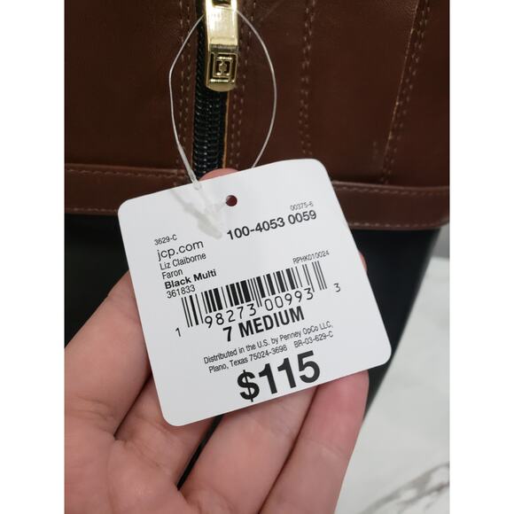 NEW SIZE 7 Liz Claiborne Riding Boot Knee High Heel Black Brown Gold Old Money - Picture 5 of 7